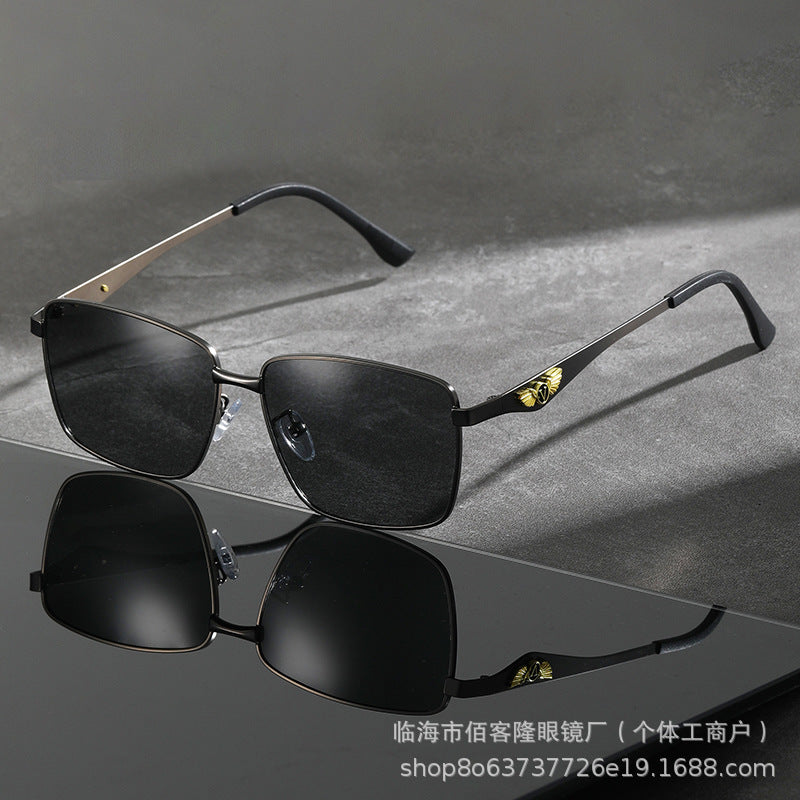 Men’s Metal Square Polarized Sunglasses
