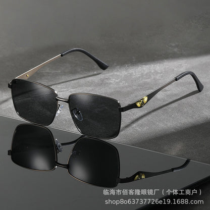 Men’s Metal Square Polarized Sunglasses