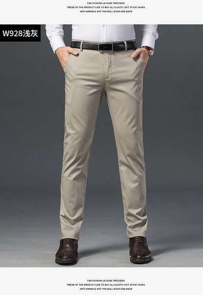 Men’s Slim Fit Business Casual Straight-Leg Pants