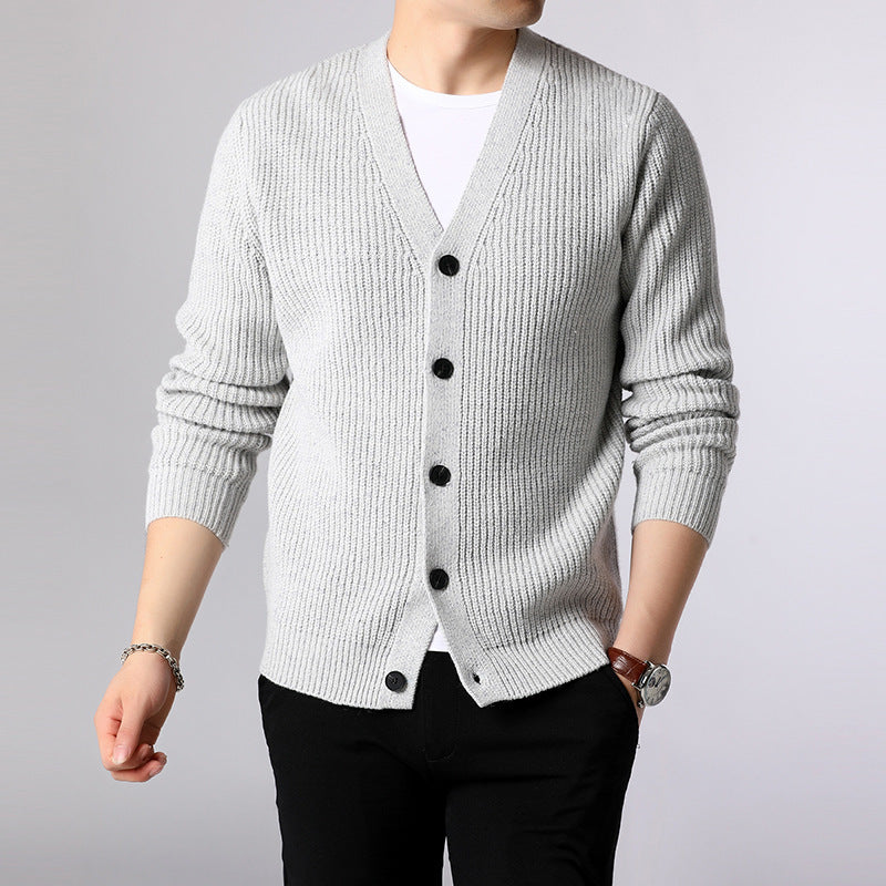 Men’s Jacquard Knit Cardigan Sweater