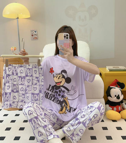Women’s Double-Sided Milk Silk Cartoon Pajama Set (3-Piece)