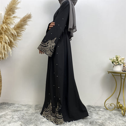 Women’s Embroidered Beaded Long Cardigan Robe