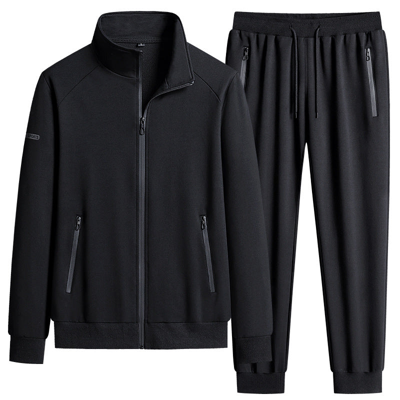 Men’s Stand Collar Cotton Sports Set