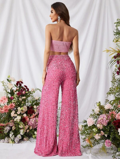 Women’s Sequin Wide-Leg Casual Pants