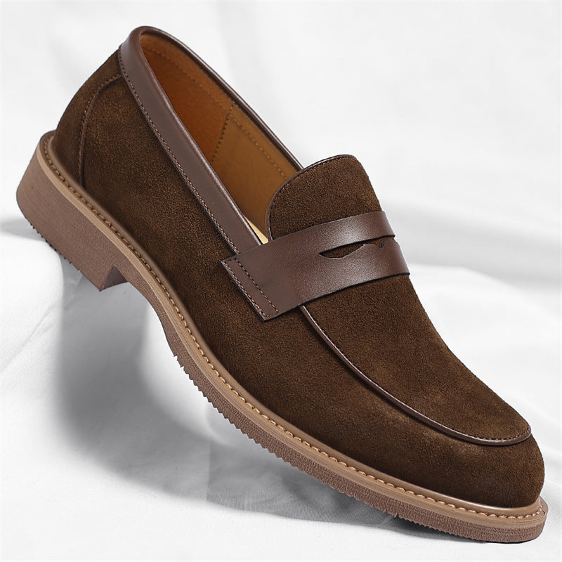 Men’s Vintage Matte Leather British Loafers