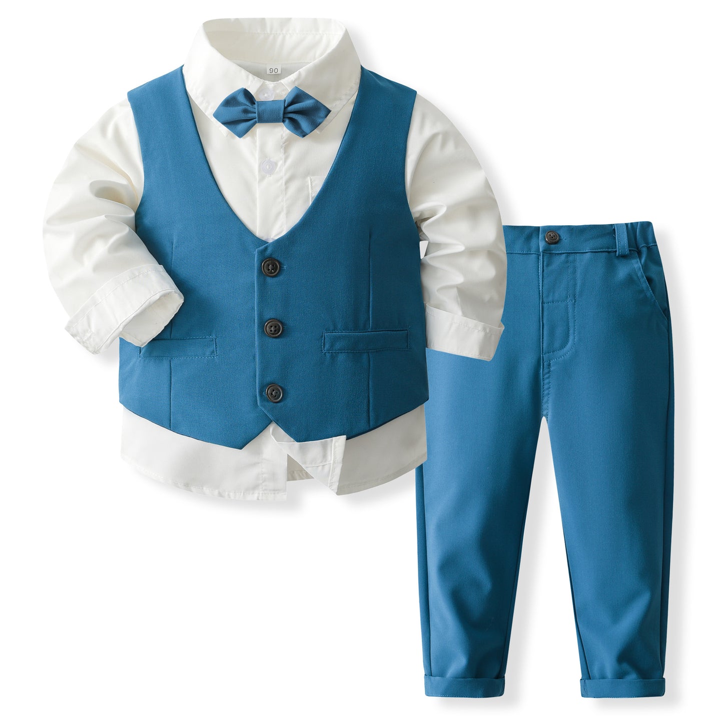 Boys’ Spring & Autumn Shirt Vest Pants Set