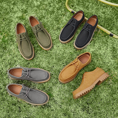 Men’s Japanese-Style Leather Derby Hiking Shoes