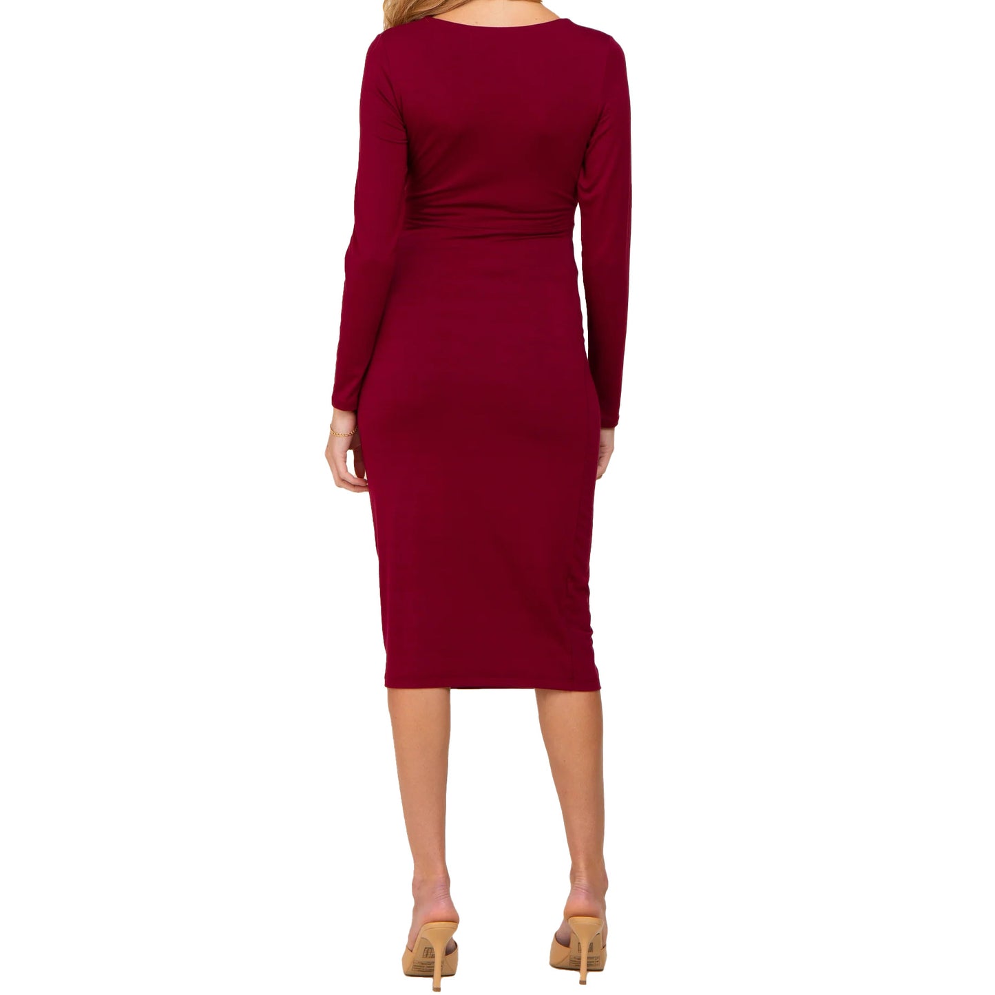 Women’s Long Sleeve Belted Maternity Dress