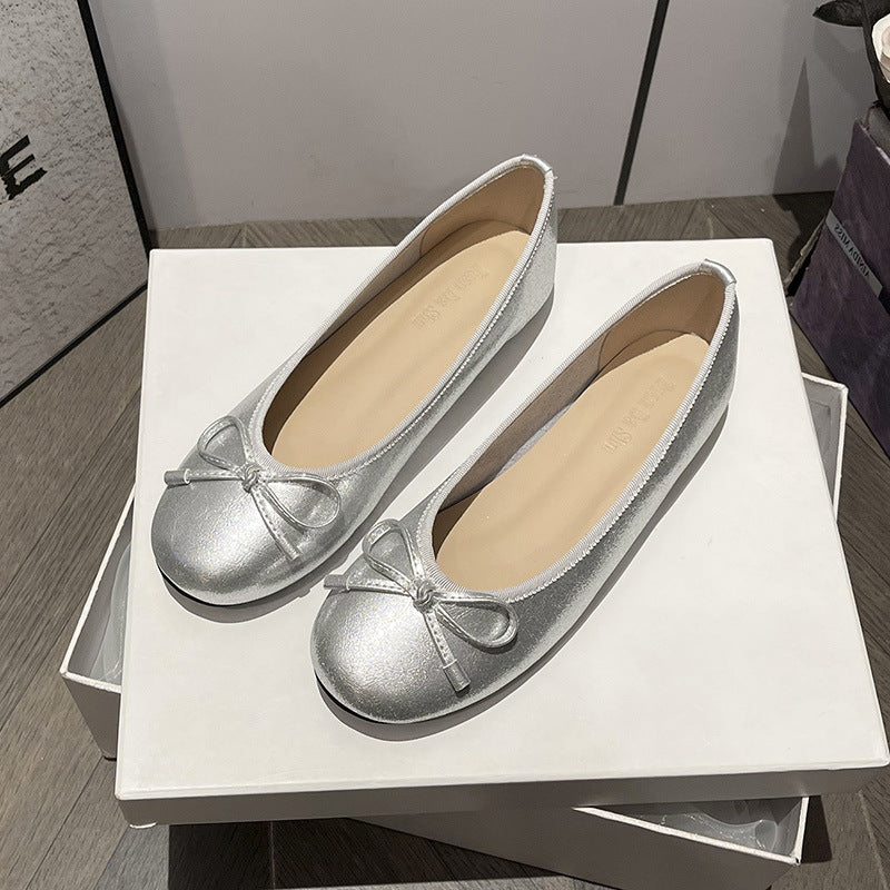 Women’s Genuine Leather Bow Ballet Flats