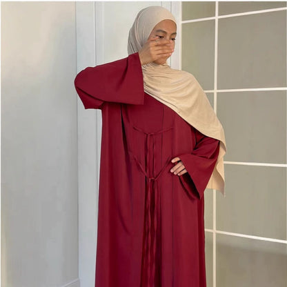 Women’s Satin Lace-Up Cardigan & Dress Set
