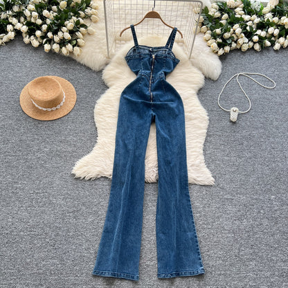 Women’s Retro Denim Overall Jumpsuit