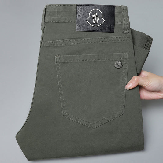 Men’s Army Green Slim-Fit Jeans