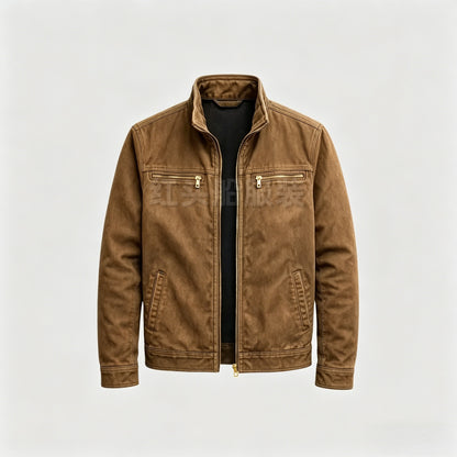 Men’s Retro Stand Collar Bomber Jacket