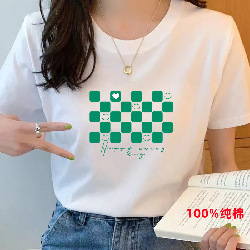 Women’s Pure Cotton Loose-Fit Crew Neck T-Shirt