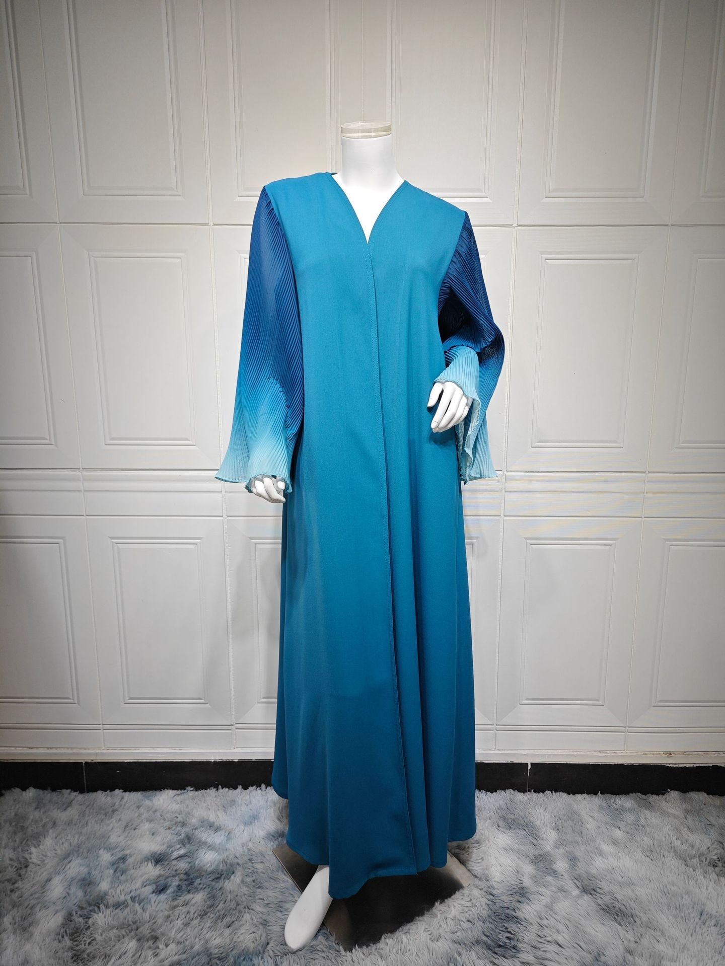Women’s Chiffon Gradient Pleated Sleeve Jacket