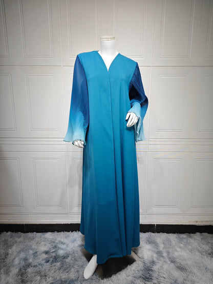 Women’s Chiffon Gradient Pleated Sleeve Jacket