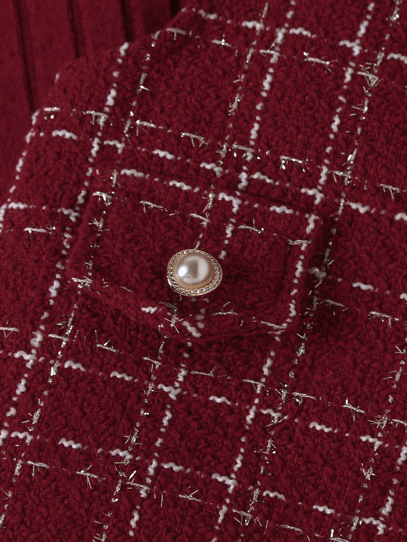 Girls’ Red Tweed Dress & Turtleneck Set