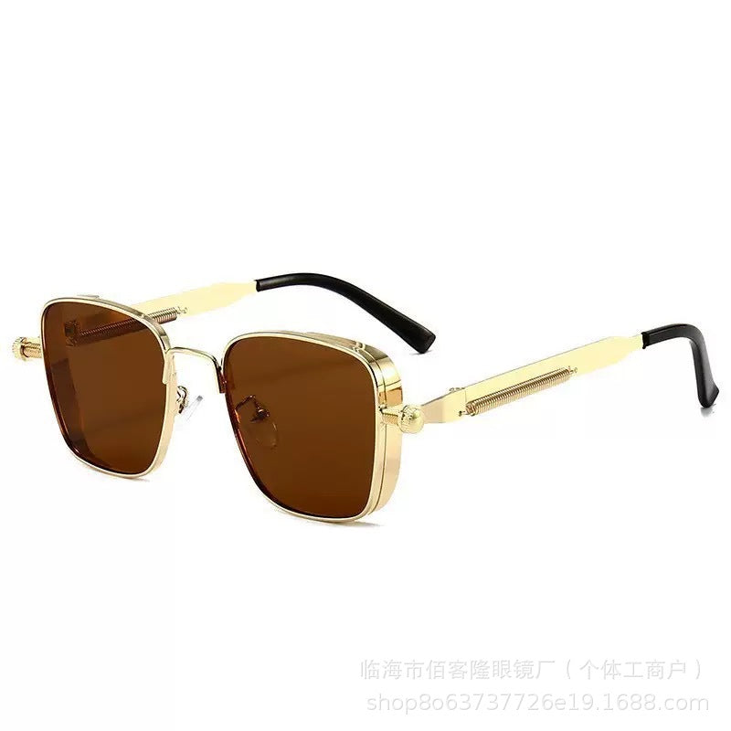 Men’s Square Steampunk Metal Sunglasses