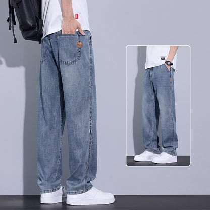 Men’s Tencel Ice Silk Retro Wide-Leg Jeans