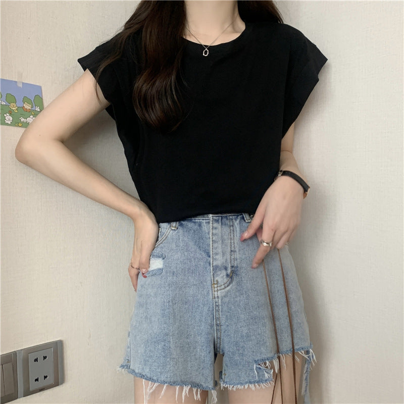 Women’s Flutter Sleeve Loose-Fit T-Shirt