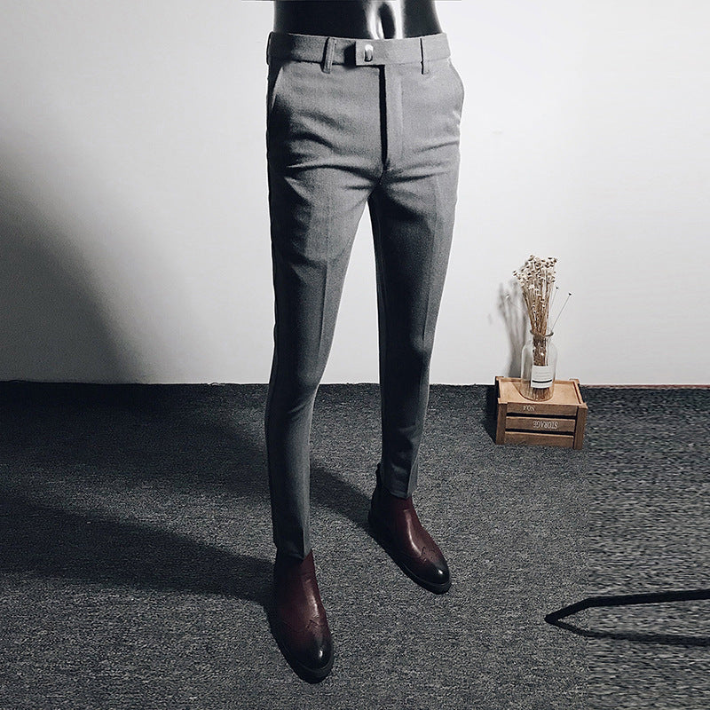 Men’s Slim Fit Cropped Suit Pants