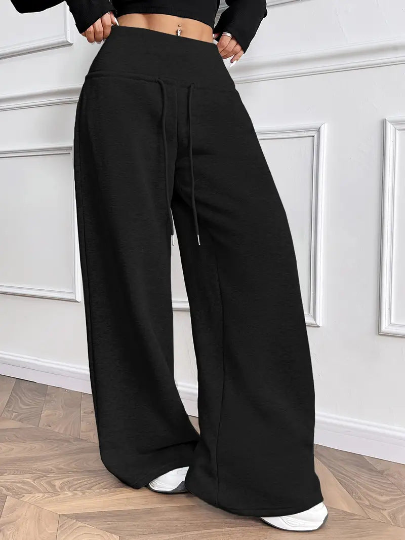 Women’s Elastic Waist Wide-Leg Casual Pants