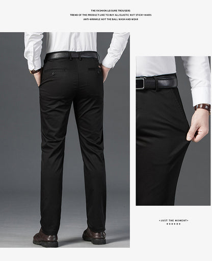 Men’s Slim Fit Business Casual Straight-Leg Pants