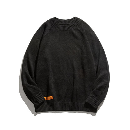 Men’s Retro Oversized Crewneck Knit Sweater