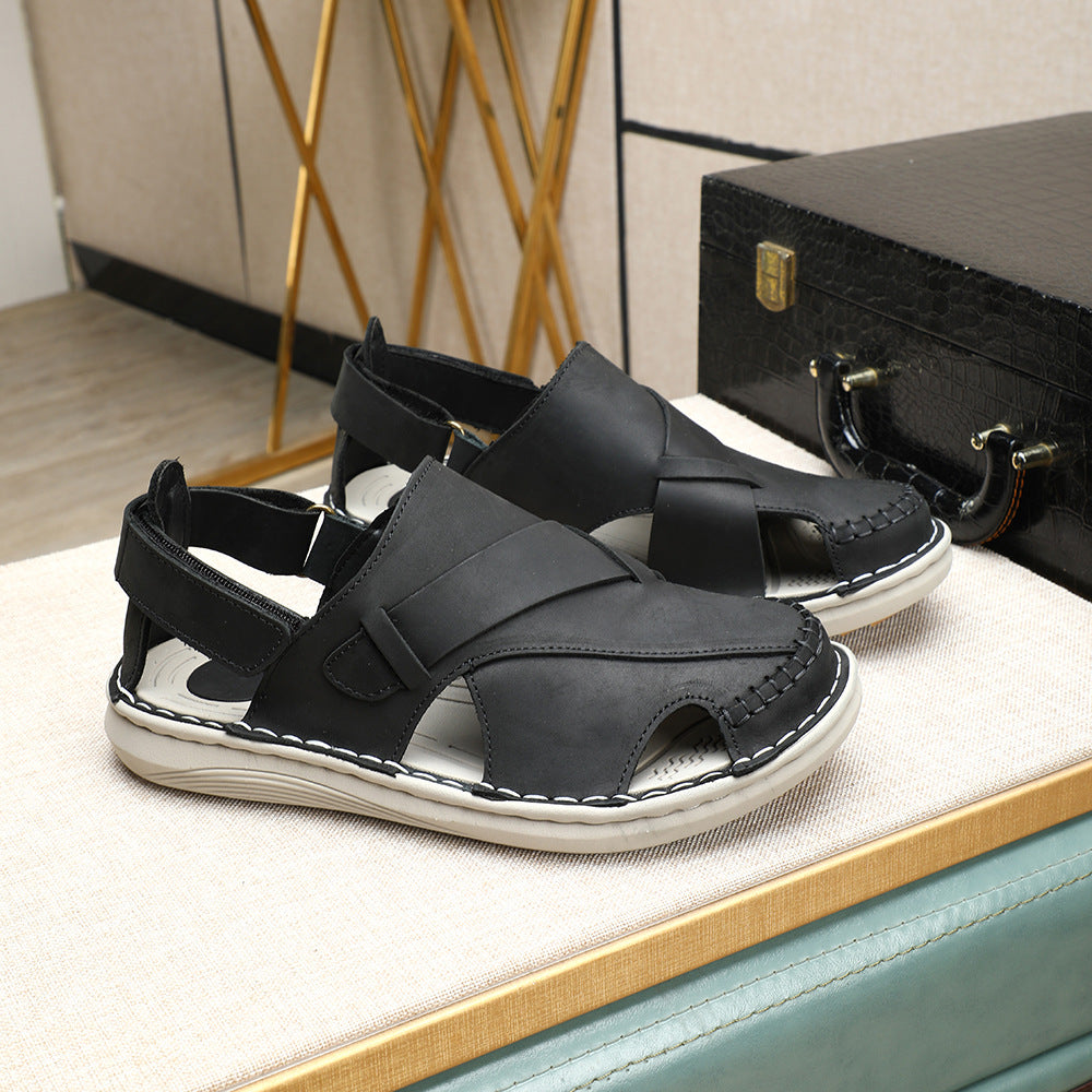 Men’s Genuine Leather Closed-Toe Sandals