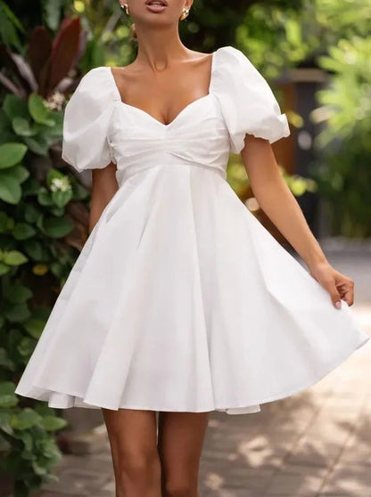 Women’s Summer Puff Sleeve A-Line Mini Dress