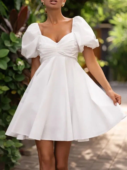Women’s Summer Puff Sleeve A-Line Mini Dress