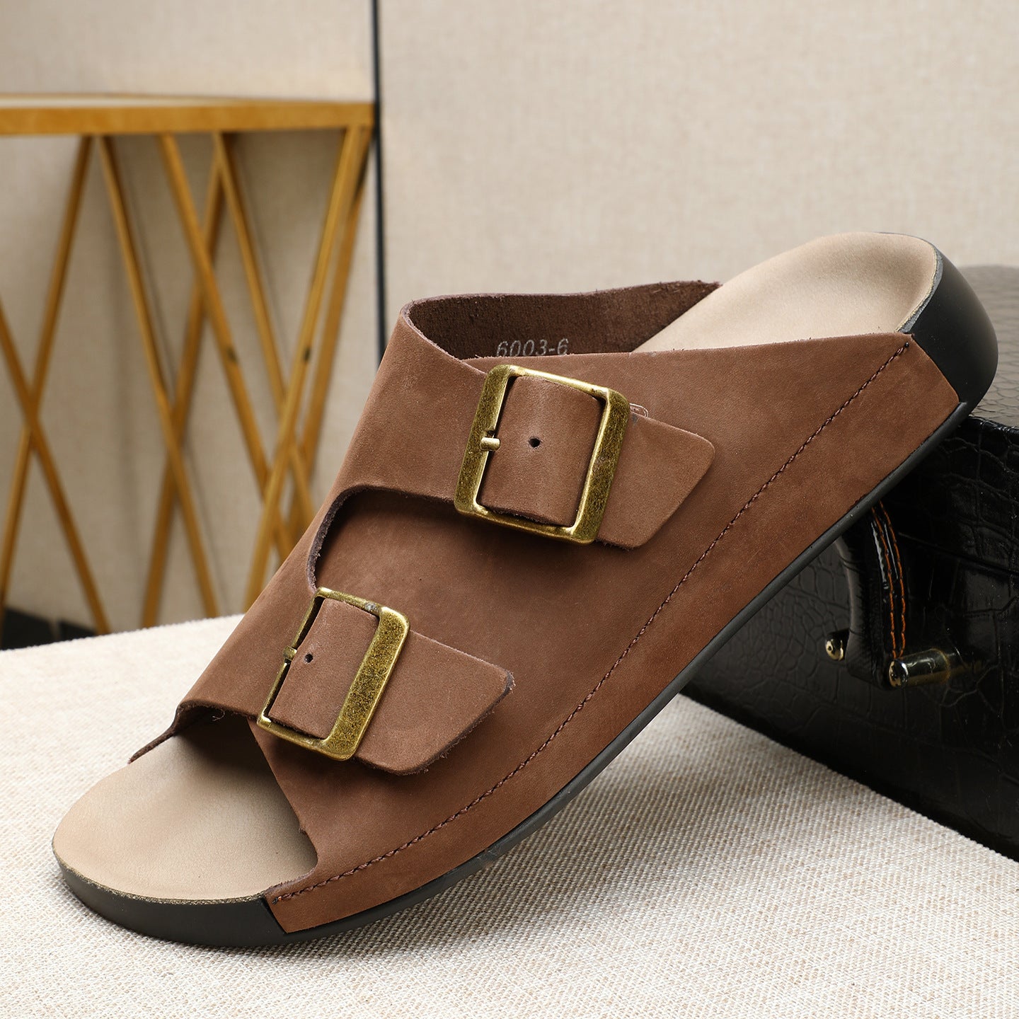 Men’s Genuine Leather Summer Slippers