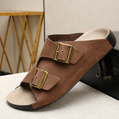 Men’s Genuine Leather Summer Slippers