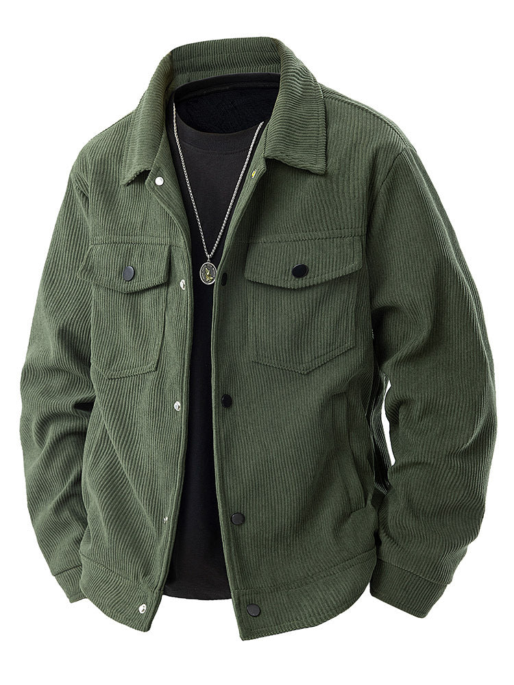 Men’s Corduroy Cargo Lapel Casual Jacket