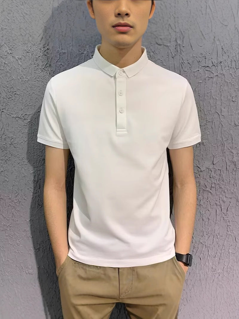 Men’s Solid Color Loose-Fit Short Sleeve T-Shirt