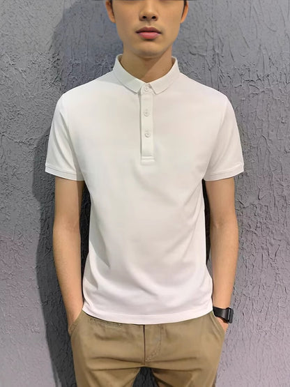 Men’s Solid Color Loose-Fit Short Sleeve T-Shirt