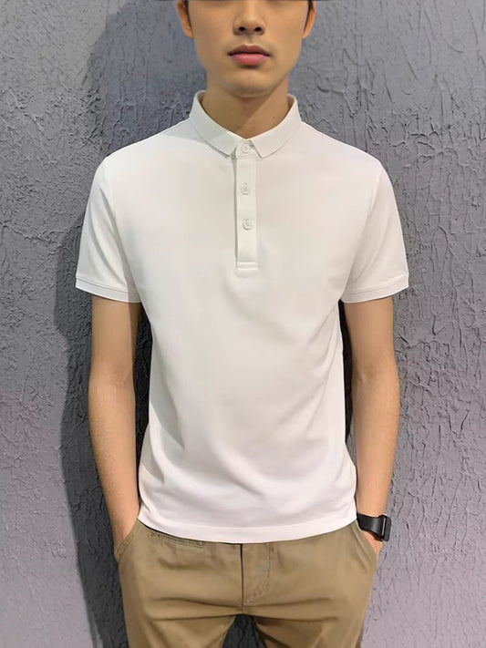 Men’s Solid Color Loose-Fit Short Sleeve T-Shirt