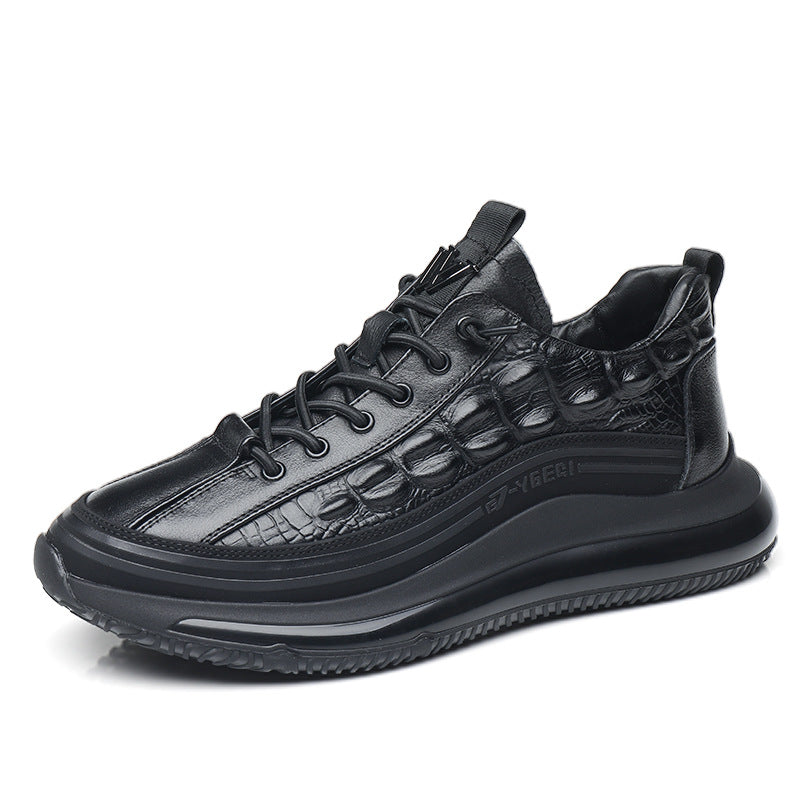 Men’s Crocodile-Print Casual Sneakers