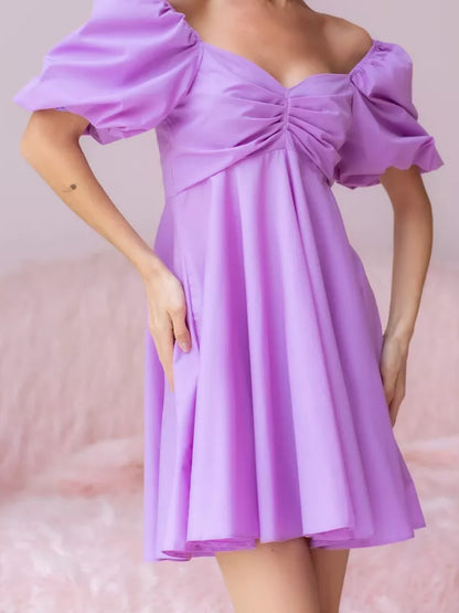Women’s Summer Puff Sleeve A-Line Mini Dress