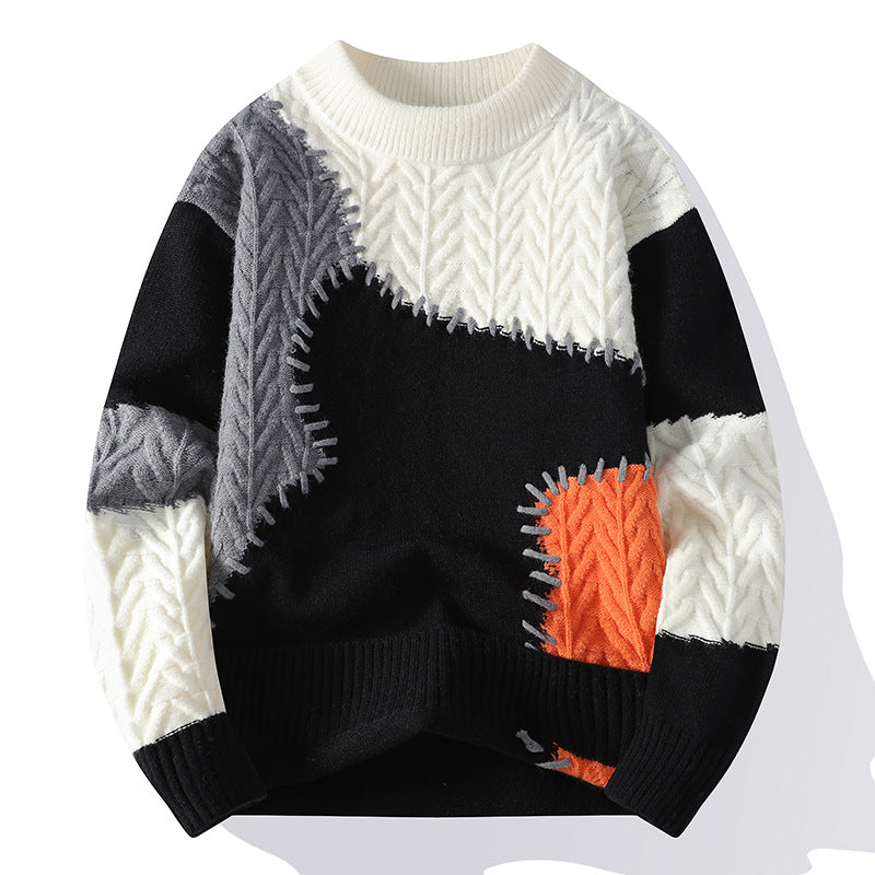 Men’s Color-Block Casual Knit Sweater