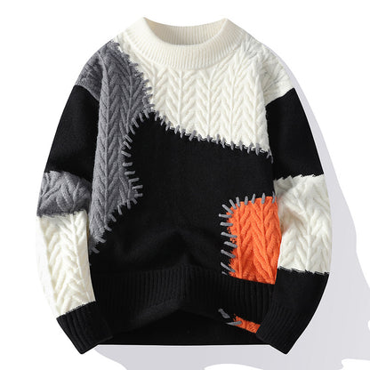 Men’s Color-Block Casual Knit Sweater