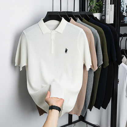 Men’s Ice Silk Embroidered Polo Shirt