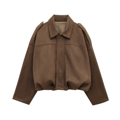 Women’s Suede Bomber Jacket