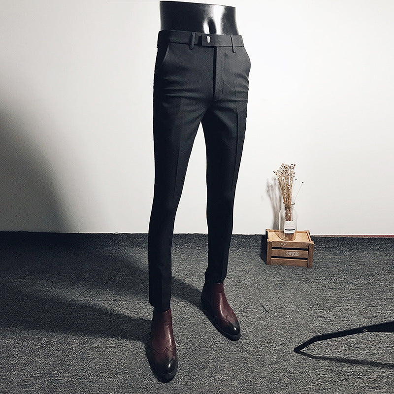 Men’s Slim Fit Cropped Suit Pants
