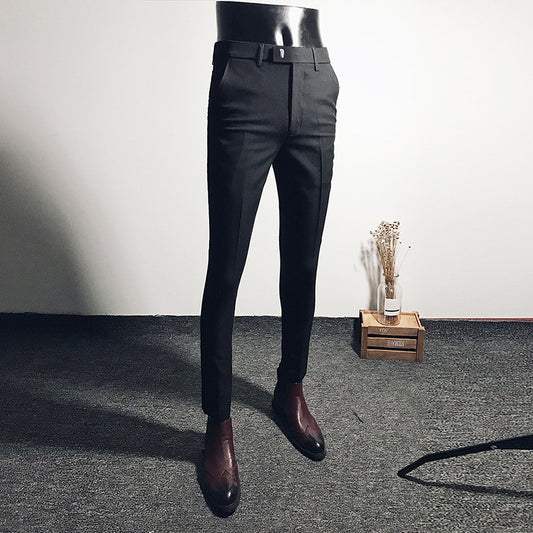 Men’s Slim Fit Cropped Suit Pants