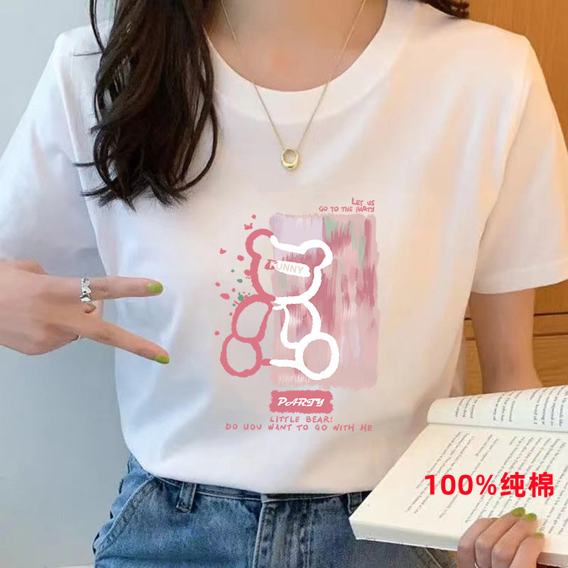 Women’s Pure Cotton Loose-Fit Crew Neck T-Shirt