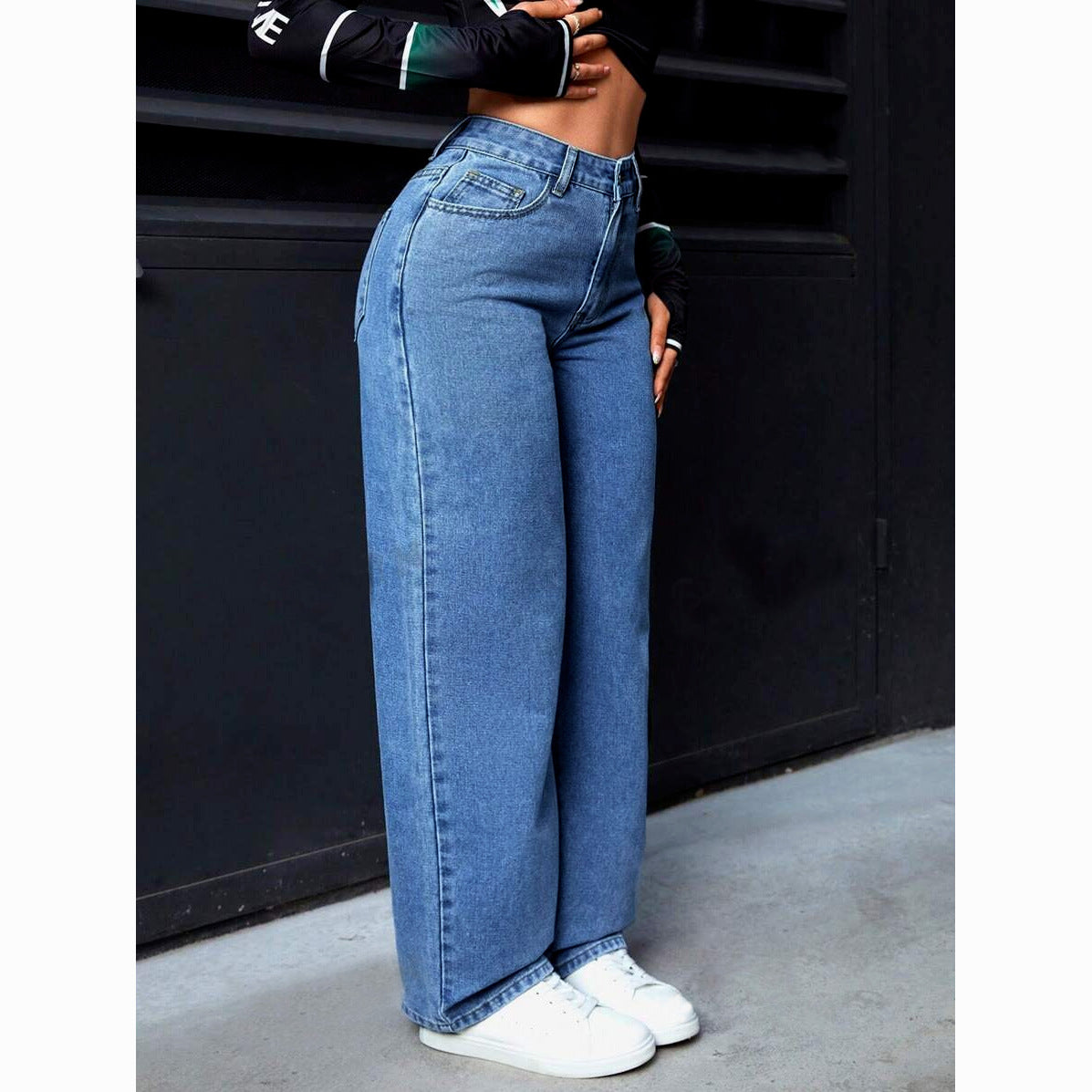 Women’s Loose Straight Wide-Leg Denim Jeans