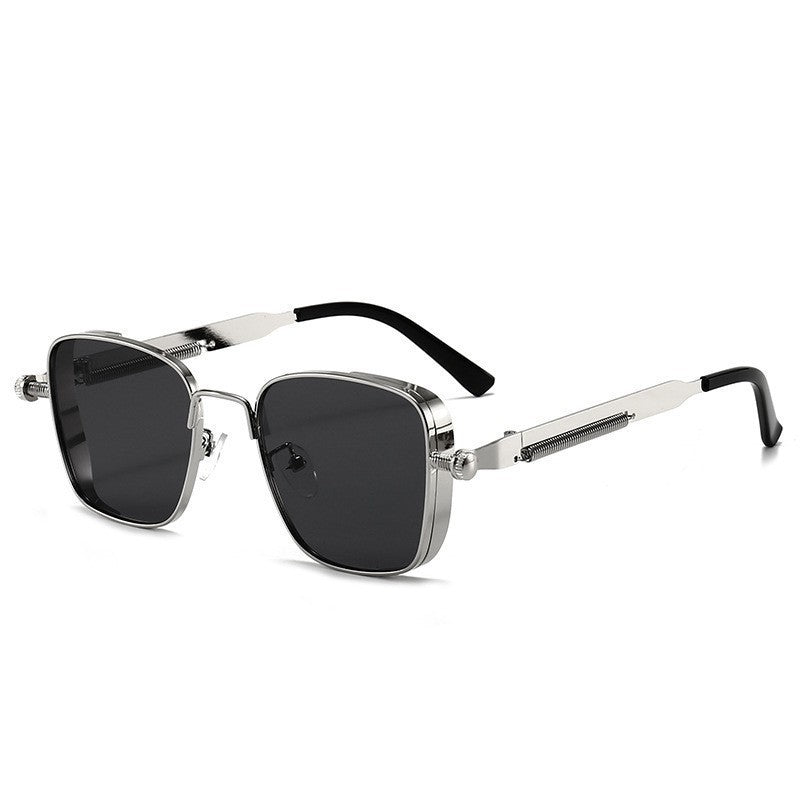 Men’s Square Steampunk Metal Sunglasses