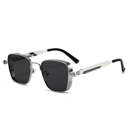 Men’s Square Steampunk Metal Sunglasses