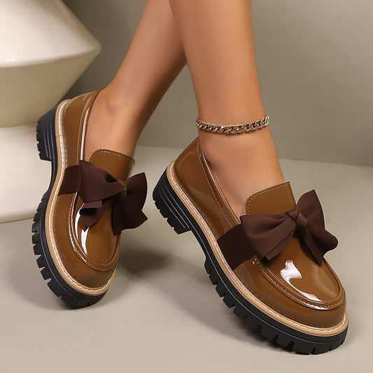 Women’s Candy Color Thick-Soled Loafers
